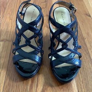 Black Strappy Wedges